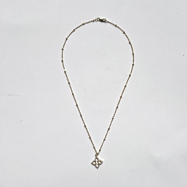 Jennifer Croll Exclusive 14K Gold Plated "Sparkle Clover" Necklace which can be layered many different ways for maximum versatility and style.