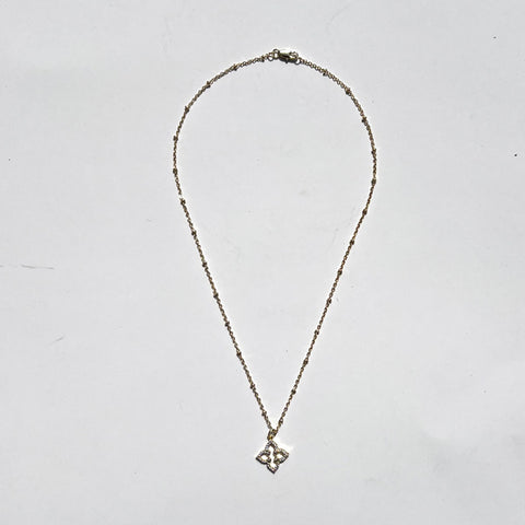 Jennifer Croll Exclusive 14K Gold Plated "Sparkle Clover" Necklace which can be layered many different ways for maximum versatility and style.