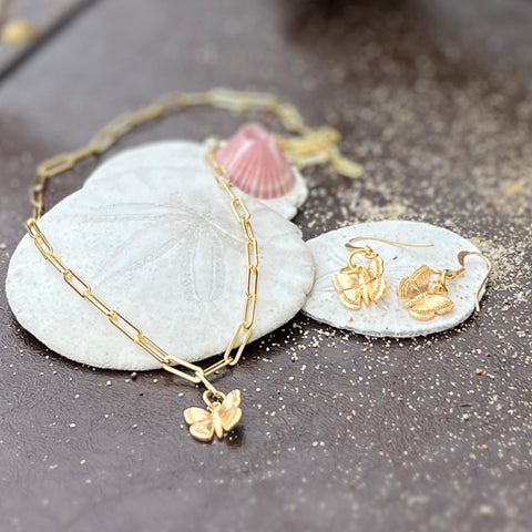 14K Gold-Plated Tiny Butterfly Necklace