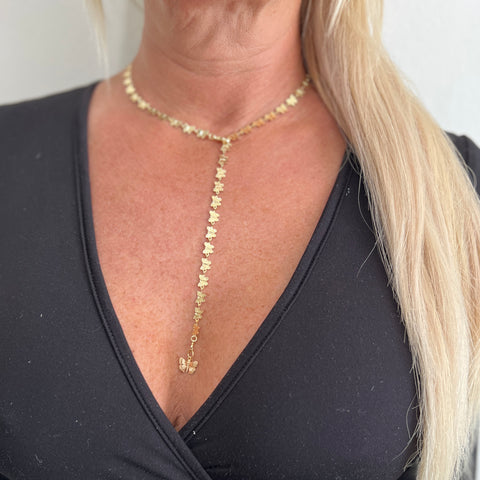 14K Gold-Plated Butterfly Lariat Necklace