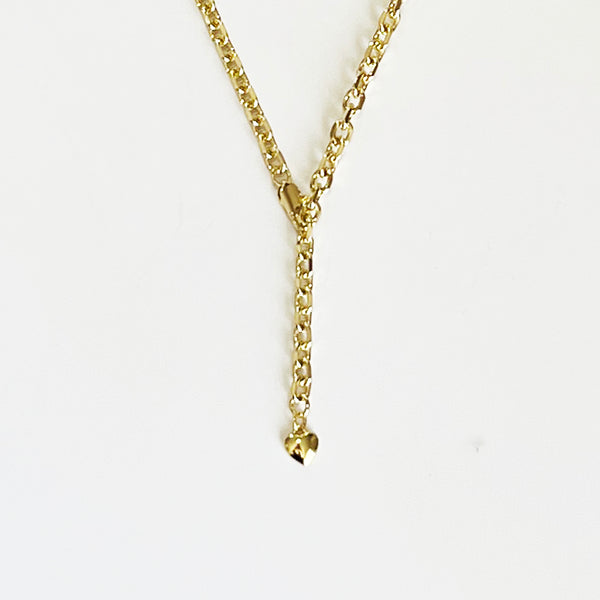 14K Gold-Plated Chain Link Lariat Necklace by Jennifer Croll