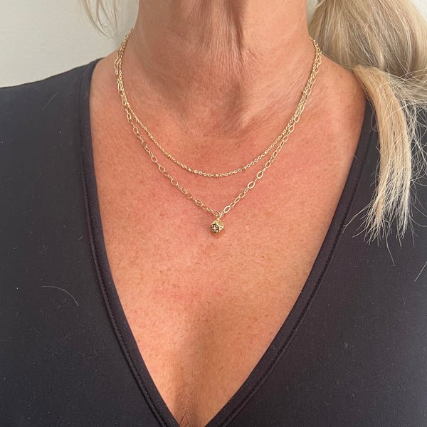 14K Gold-Plated Double Chain Necklace by Jennifer Croll