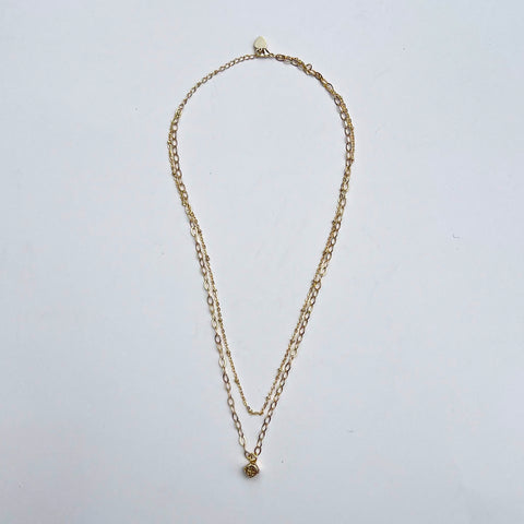 Jennifer Croll Exclusive 14K Gold Plated "Double Chain" Necklace which can be layered many different ways for maximum versatility and style.