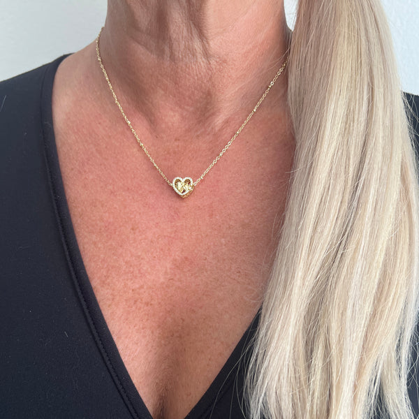 14K Gold-Plated Floating Heart Necklace by Jennifer Croll
