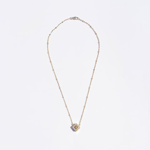 14K Gold-Plated Sparkle Cube Necklace