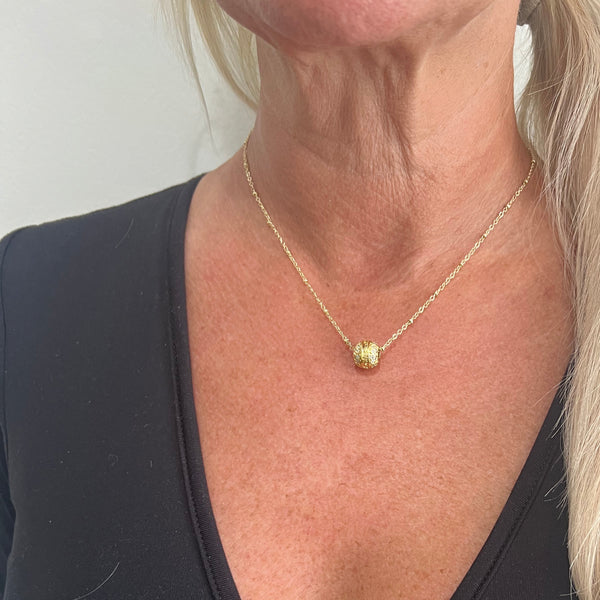 14K Gold-Plated Floating Sphere Necklace by Jennifer Croll