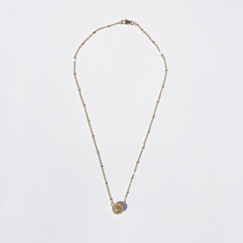 Jennifer Croll Exclusive 14K Gold Plated "Floating Sphere" Necklace which can be layered many different ways for maximum versatility and style.