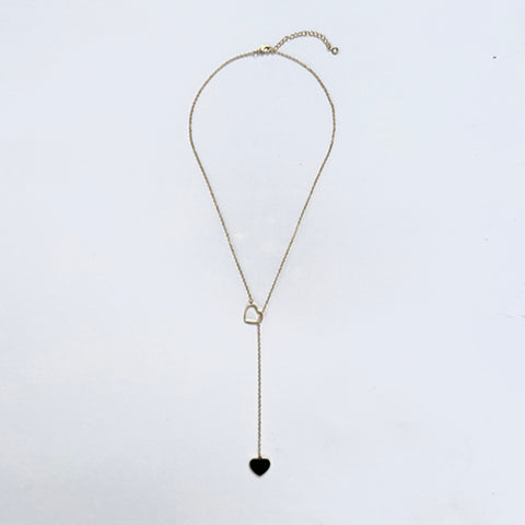Jennifer Croll Exclusive 14K Gold Plated "2 Hearts Lariat" which can be worn many different ways for maximum versatility and style.