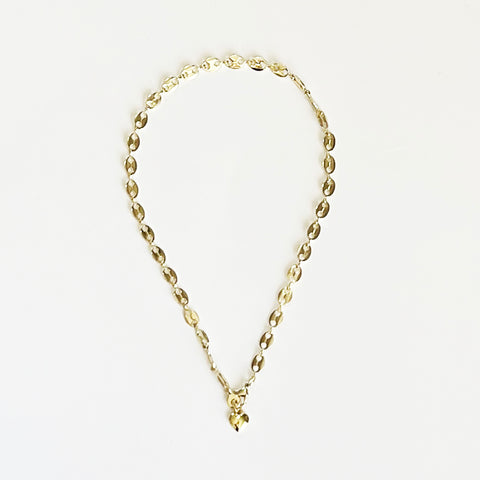 14K Gold-Plated Oval Link Choker Necklace